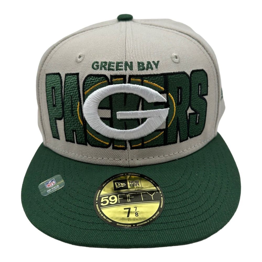 Men's New Era 59Fifty Green Bay Packers NFL Draft 2023 Fitted Hat Cap Size 7 7/8